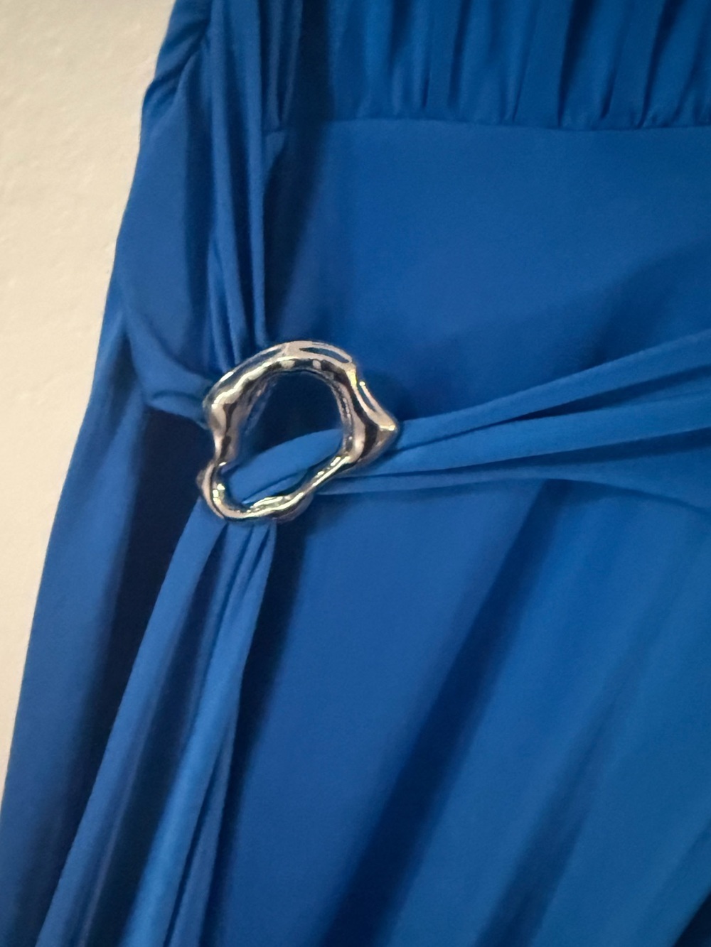 NWT Oh Polly Cobalt Blue Ruched Maxi Dress w/ Ring Detail - Picture 4 of 6